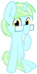 Size: 2000x3906 | Tagged: safe, artist:lavdraws, oc, oc only, oc:purest sage, pony, unicorn, 2018 community collab, derpibooru community collaboration, glasses, high res, looking at you, male, raised hoof, simple background, sitting, smiling, stallion, transparent background, vector