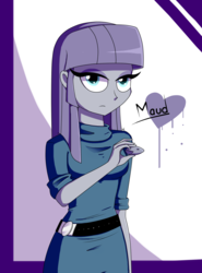 Size: 1440x1950 | Tagged: safe, artist:whitelie, boulder (g4), maud pie, equestria girls, g4, abstract background, female, rock, solo