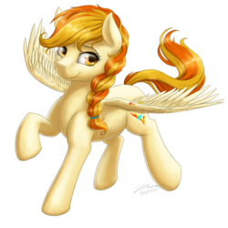 Size: 1024x1024 | Tagged: safe, artist:novaintellus, oc, oc only, oc:little flame, pegasus, pony, female, gift art, mare, smiling, solo