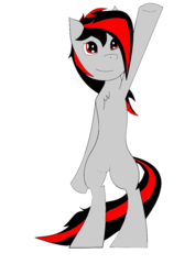 Size: 745x1053 | Tagged: safe, artist:noobbrony, oc, oc only, earth pony, pony, bipedal, male, red and black oc, simple background, solo, stallion, white background