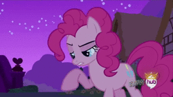 Size: 1280x720 | Tagged: safe, screencap, pinkie pie, earth pony, pony, g4, magical mystery cure, season 3, animated, bgm, cup, drinking, female, music, pinkie being pinkie, solo, sound, spit take, the hub, water, webm