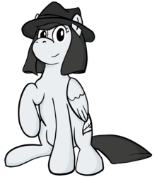 Size: 1289x1449 | Tagged: safe, artist:cobaltsketch, oc, oc only, oc:ink scribe, pegasus, pony, 2018 community collab, derpibooru community collaboration, simple background, sitting, solo, transparent background