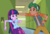 Size: 2896x1952 | Tagged: safe, artist:little903, timber spruce, twilight sparkle, equestria girls, g4, base used, clothes, do not want, duo, duo male and female, female, lockers, male, pleated skirt, skirt