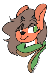 Size: 848x1273 | Tagged: safe, artist:speaks-in-sketches, oc, oc only, oc:winter fawn, deer, clothes, scarf, simple background, solo, transparent background
