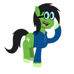 Size: 1000x1000 | Tagged: safe, artist:b-cacto, oc, oc only, oc:cactus needles, earth pony, pony, 2018 community collab, derpibooru community collaboration, beard, clothes, facial hair, glasses, hoodie, lineless, moustache, simple background, solo, transparent background, unshorn fetlocks