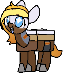 Size: 357x349 | Tagged: safe, alternate version, artist:nootaz, oc, oc:looty, object pony, original species, animated, loot box, overwatch, ponified, simple background, starry eyes, transparent background, wingding eyes