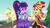 Size: 1280x720 | Tagged: safe, screencap, applejack, sci-twi, sunset shimmer, twilight sparkle, equestria girls, g4, my little pony equestria girls: legend of everfree, alternate hairstyle, clothes, crystal guardian, crystal wings, gloves, log, open mouth, pants, super strength