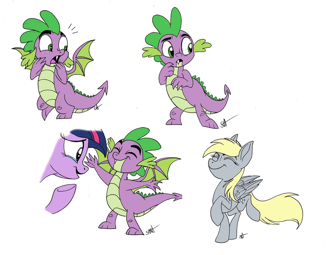 <b>spike</b>, twilight sparkle, pony, g4, molt down, spoiler:s08, crying, sketch d...