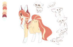 Size: 1024x657 | Tagged: safe, artist:php146, oc, oc only, oc:hachimitsu, pony, big ears, butt fluff, chest fluff, clothes, coat markings, female, hair over one eye, pale belly, pinto, reference sheet, socks, socks (coat markings), solo
