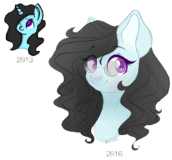 Size: 1400x1300 | Tagged: safe, artist:k-indle, oc, oc only, earth pony, pony, unicorn, blushing, bust, female, glasses, mare, one eye closed, portrait, redraw, simple background, smiling, solo, white background