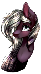 Size: 562x1005 | Tagged: safe, artist:symphstudio, oc, oc only, oc:reyna cloverfield, pony, bust, female, mare, portrait, simple background, solo, transparent background