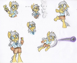 Size: 3083x2526 | Tagged: safe, artist:spheedc, oc, oc only, oc:sphee, earth pony, semi-anthro, clothes, female, glasses, high res, mare, pigtails, simple background, solo, traditional art, white background