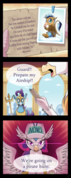 Size: 891x2226 | Tagged: safe, artist:vavacung, queen novo, stratus skyranger, oc, classical hippogriff, griffon, hippogriff, hybrid, g4, my little pony: the movie, comic, diaper, female, implied skycapper, male, offspring, one piece, parent:capper dapperpaws, parent:princess skystar, parents:skycapper