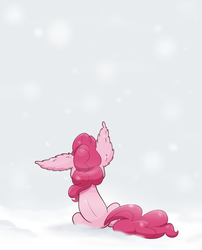 Size: 1700x2100 | Tagged: safe, artist:heir-of-rick, pinkie pie, earth pony, pony, g4, ear fluff, female, mare, rear view, solo