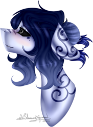 Size: 381x522 | Tagged: safe, artist:ohflaming-rainbow, oc, oc only, oc:moon freak, pony, black sclera, bust, female, floppy ears, mare, portrait, simple background, solo, transparent background