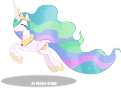 Size: 8185x5953 | Tagged: safe, artist:vector-brony, princess celestia, alicorn, pony, g4, horse play, absurd resolution, cute, cutelestia, eyes closed, female, hair over one eye, happy, jumping, mare, simple background, smiling, solo, transparent background, vector