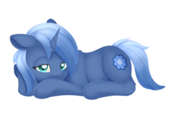 Size: 1024x685 | Tagged: safe, artist:dusthiel, oc, oc only, oc:double colon, pony, floppy ears, lying down, prone, simple background, solo, transparent background