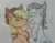 Size: 1937x1507 | Tagged: safe, artist:raritylover152, applejack, silver shill, earth pony, pony, g4, appleshill, boop, chest fluff, crack shipping, duo, ear fluff, eyes closed, female, heart, love, male, noseboop, shipping, smiling, sternocleidomastoid, straight