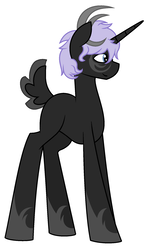 Size: 1200x1960 | Tagged: safe, artist:calibykitty, oc, oc only, oc:nightstar, deer, deer pony, hybrid, original species, pony, unicorn, unideer, facial markings, full body, male, side view, simple background, solo, stallion, white background