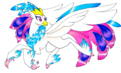Size: 4960x2980 | Tagged: safe, artist:fountainstranger, queen novo, classical hippogriff, hippogriff, g4, my little pony: the movie, feathered fetlocks, female, simple background, solo, traditional art, transparent background