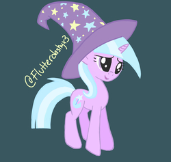 Size: 1740x1650 | Tagged: safe, artist:pegas1ster, oc, oc only, pony, clothes, female, hat, magical lesbian spawn, offspring, parent:trixie, parent:twilight sparkle, parents:twixie, simple background, solo, trixie's hat