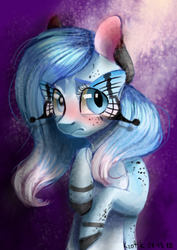 Size: 2484x3500 | Tagged: safe, artist:krotik, oc, oc only, butterfly, earth pony, pony, high res, sad, solo