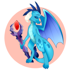 Size: 1024x1024 | Tagged: safe, artist:eerieelixir, princess ember, dragon, g4, bloodstone scepter, cute, dragon lord ember, emberbetes, eyes closed, female, simple background, transparent background