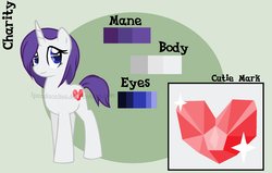 Size: 1610x1026 | Tagged: safe, artist:ipandacakes, oc, oc only, oc:charity, pony, unicorn, female, mare, offspring, parent:fancypants, parent:rarity, parents:raripants, reference sheet, solo