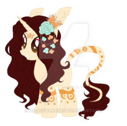 Size: 400x397 | Tagged: safe, artist:magicdarkart, oc, oc only, pony, unicorn, female, flower, flower in hair, mare, simple background, solo, transparent background, watermark