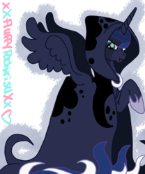Size: 1024x1229 | Tagged: safe, artist:xxfluffypachirisuxx, princess luna, spirit of hearth's warming yet to come, pony, a hearth's warming tail, g4, cloak, clothes, female, simple background, solo, transparent background