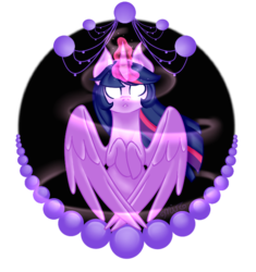 Size: 614x652 | Tagged: safe, artist:lady-cold, twilight sparkle, alicorn, pony, g4, female, glowing eyes, glowing horn, horn, mare, simple background, solo, transparent background, twilight sparkle (alicorn), white eyes