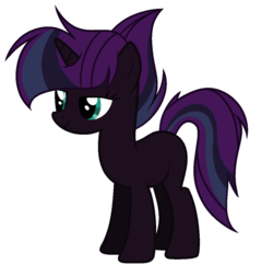 Size: 1024x993 | Tagged: safe, artist:marielle5breda, oc, oc only, pony, unicorn, female, magical lesbian spawn, mare, offspring, parent:tempest shadow, parent:twilight sparkle, parents:tempestlight, simple background, solo, white background