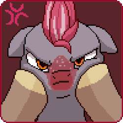 Size: 300x300 | Tagged: safe, artist:imreer, oc, oc only, earth pony, pony, unicorn, angry, animated, cheek squish, cross-popping veins, earth pony oc, female, floppy ears, freckles, grumpy, hooves, horn, looking at you, mare, offscreen character, pixel art, pov, squishy cheeks, unicorn oc, ych result