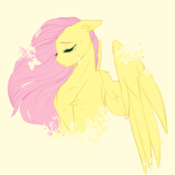 Size: 1000x1000 | Tagged: safe, artist:sightlesskitten, fluttershy, pegasus, pony, g4, bust, crying, eyes closed, female, floppy ears, head down, portrait, sad, simple background, solo, spread wings, teary eyes, wings