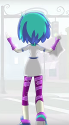 Size: 401x726 | Tagged: safe, screencap, dj pon-3, vinyl scratch, equestria girls, g4, music to my ears, my little pony equestria girls: rainbow rocks, breasts, clothes, cropped, female, leggings, rear view, shoes, sneakers, solo