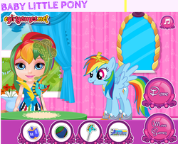 Size: 800x650 | Tagged: safe, rainbow dash, g4, bootleg, egirlgames.net, flash game, wat