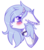 Size: 1907x2143 | Tagged: safe, artist:honeybbear, oc, oc only, oc:rin, pony, bell, bell collar, blushing, bust, collar, female, heart eyes, horns, mare, portrait, simple background, solo, transparent background, wingding eyes