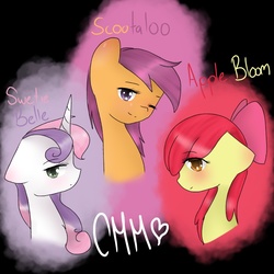 Size: 768x768 | Tagged: safe, artist:littlebigpug, apple bloom, scootaloo, sweetie belle, g4, cutie mark crusaders