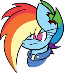 Size: 584x668 | Tagged: safe, artist:renamon729, rainbow dash, pony, g4, the cutie re-mark, alternate timeline, apocalypse dash, crystal war timeline, female, scar, simple background, solo, torn ear, transparent background