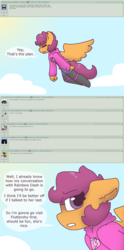 Size: 2124x4276 | Tagged: safe, artist:synnibear03, scootaloo, oc, oc:ponytale scootaloo, anthro, comic:ponytale, g4, comic, deviantart, female, scootaloo loves sans, solo