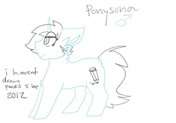 Size: 1000x700 | Tagged: safe, artist:php115, oc, oc only, oc:eraser crumbs, pony, male, monochrome, paint tool sai, partial color, ponysona, solo