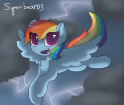 Size: 2600x2200 | Tagged: safe, artist:synnibear03, rainbow dash, pegasus, pony, g4, chest fluff, female, heart eyes, high res, mare, open mouth, shoulder fluff, solo, wingding eyes