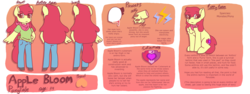 Size: 5520x2080 | Tagged: safe, artist:synnibear03, apple bloom, oc, oc:ponytale apple bloom, anthro, comic:ponytale, g4, alternate universe, apple bloom's magic, electricity magic, female, reference sheet, solo, undertale