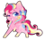 Size: 909x840 | Tagged: safe, artist:fuyusfox, pinkie pie, earth pony, pony, g4, chibi, female, looking at you, mare, one eye closed, rainbow power, simple background, solo, transparent background, wink