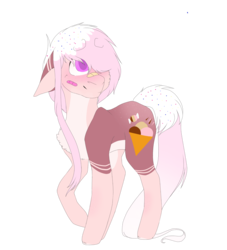 Size: 2261x2492 | Tagged: safe, artist:melpone, oc, oc only, food pony, ice cream pony, pony, food, hair over one eye, high res, ice cream, ice cream cone, ponified, simple background, solo, transparent background