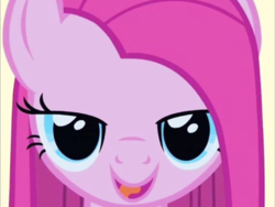 Size: 480x360 | Tagged: safe, pinkie pie, g4, party of one, female, lidded eyes, looking at you, open mouth, pinkamena diane pie, solo, tongue out