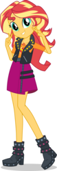 Size: 4982x14937 | Tagged: safe, artist:sugar-loop, sunset shimmer, equestria girls, g4, my little pony equestria girls: better together, absurd resolution, boots, clothes, cute, double peace sign, female, geode of empathy, high heel boots, looking at you, peace sign, shimmerbetes, shoes, simple background, skirt, smiling, solo, transparent background, vector