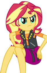 Size: 6500x10000 | Tagged: safe, artist:sunshi, sunset shimmer, equestria girls, g4, my little pony equestria girls: better together, absurd resolution, angry, clothes, female, simple background, skirt, solo, transparent background, vector