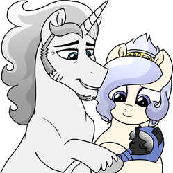 Size: 600x602 | Tagged: safe, artist:tambelon, oc, oc only, oc:opalescent pearl, oc:prince topaz, oc:somber night, crystal pony, pony, unicorn, colt, female, foal, jewelry, male, mare, oc x oc, offspring, parent, parent:oc:opalescent pearl, parent:oc:prince topaz, parents:oc x oc, parents:topalescent, shipping, stallion, swaddling, topalescent