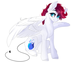 Size: 1910x1580 | Tagged: safe, artist:skimea, oc, oc only, oc:charger, pegasus, pony, augmented tail, female, mare, simple background, sitting, solo, transparent background